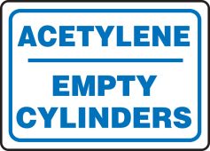 Safety Sign: Acetylene - Empty Cylinders
