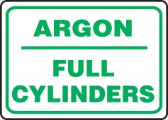 Safety Sign: Argon - Full Cylinders
