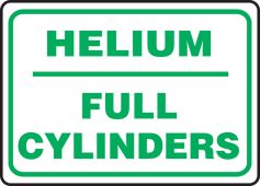 Safety Sign: Helium - Full Cylinders