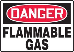 OSHA Danger Safety Sign: Flammable Gas