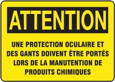 BILINGUAL FRENCH SIGN – CHEMICAL PPE