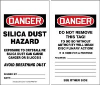 OSHA Danger Safety Tag: Silica Dust Hazard