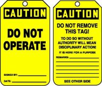 OSHA Caution Safety Tag: Do Not Operate