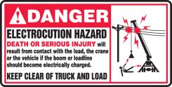 ANSI Danger Safety Sign: Electrocution Hazard