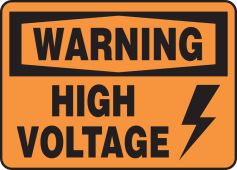 OSHA Warning Safety Sign: High Voltage With Graphic