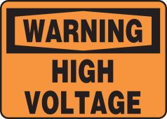 OSHA Warning Safety Sign: High Voltage