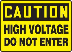 Caution Electrical Sign: High Voltage - Do Not Enter