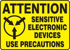 Electrical Sign: Attention - Sensitive Electronic Devices Use Precautions