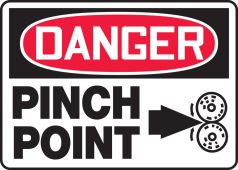 OSHA Danger Safety Sign - Pinch Point