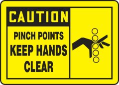 OSHA Caution Safety Label: Pinch Points - Keep Hands Clear