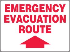 Safety Sign: Emergency Evacuation Route (Up Arrow)