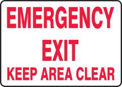 Safety Sign: Emergency Exit - Keep Area Clear