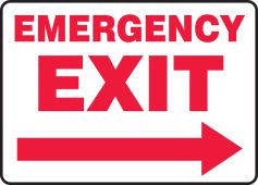 Safety Sign: Emergency Exit (Right Arrow)