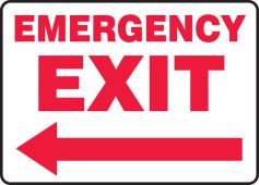 Safety Sign: Emergency Exit (Left Arrow)