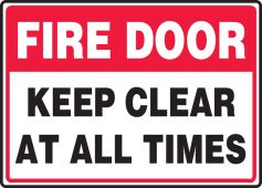 Safety Sign: Fire Door - Keep Clear At All Times