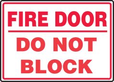 Safety Sign: Fire Door - Do Not Block
