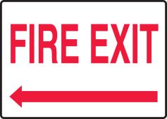 Safety Sign: Fire Exit (Left Arrow)