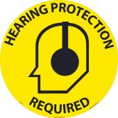 Walk-On Slip-Gard™ Floor Sign - Hearing Protection Required