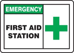 Emergency Safety Sign: First Aid Station