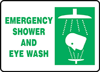 First Aid Safety Sign: Emergency Shower And Eye Wash