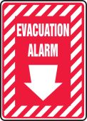 Safety Sign: Evacuation Alarm (Down Arrow)