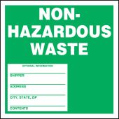 Safety Label: Non-Hazardous Waste