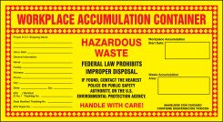 Waste Accumulation Container Safety Label: Hazardous Waste