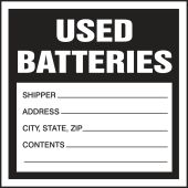 Hazardous Waste Label: Used Batteries