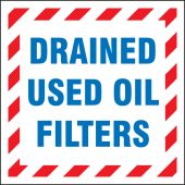 Drum & Container Labels: Drained Used Oil Filters