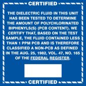 Safety Label: Certified PCB Content