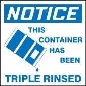 OSHA Notice Drum & Container Labels: This Container Has Been Triple Rinsed
