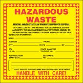 Hazardous Waste Safety Label: California & New Jersey - Hazardous Waste