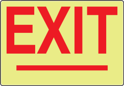 Glow-In-The-Dark Safety Sign: Exit (with Arrowheads)