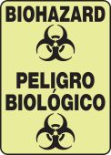 Bilingual Biohazard Safety Sign: Biohazard Pictogram
