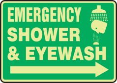 Lumi-Glow™ Safety Sign: Emergency Shower & Eyewash