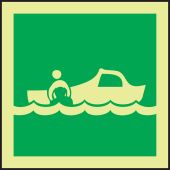 Glow-In-The-Dark IMO Safety Sign: (Rescue Boat)