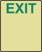 Glow-In-The-Dark Door Handle Signs: Exit