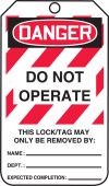 OSHA Danger Lockout Tag: Do Not Operate