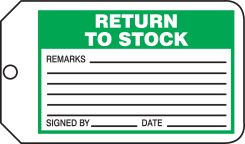 Safety Tag: Return To Stock