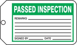 Safety Tag: Passed Inspection
