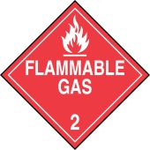DOT Placard: Hazard Class 2 - Gases (Flammable Gas)