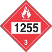 4-Digit DOT Placard: Hazard Class 3 - 1255 (Naphtha)