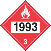 4-Digit DOT Placards: Hazard Class 3 - 1993 (Flammable Liquid)