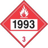 4-Digit DOT Placards: Hazard Class 3 - 1993 (Combustible Liquid)