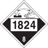 4-Digit DOT Placard: Hazard Class 8 - 1824 (Sodium Hydroxide Solution)