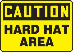 OSHA Caution Safety Sign: Hard Hat Area