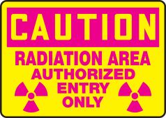 OSHA Caution Safety Sign: Radiation Area - Authorized Entry Only