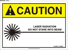 ANSI Caution Safety Sign: Laser Radiation - Do Not Stare Into Beam