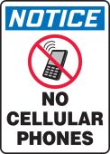 OSHA Notice Safety Sign: No Cellular Phones