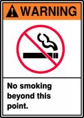 ANSI Warning Safety Sign: No Smoking Beyond This Point